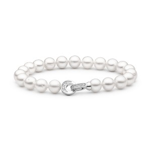 Bratara perle naturale albe si argint cu cristale zirconiu DiAmanti FARWY685-B-G (Argint 925‰ 2,2 g.)